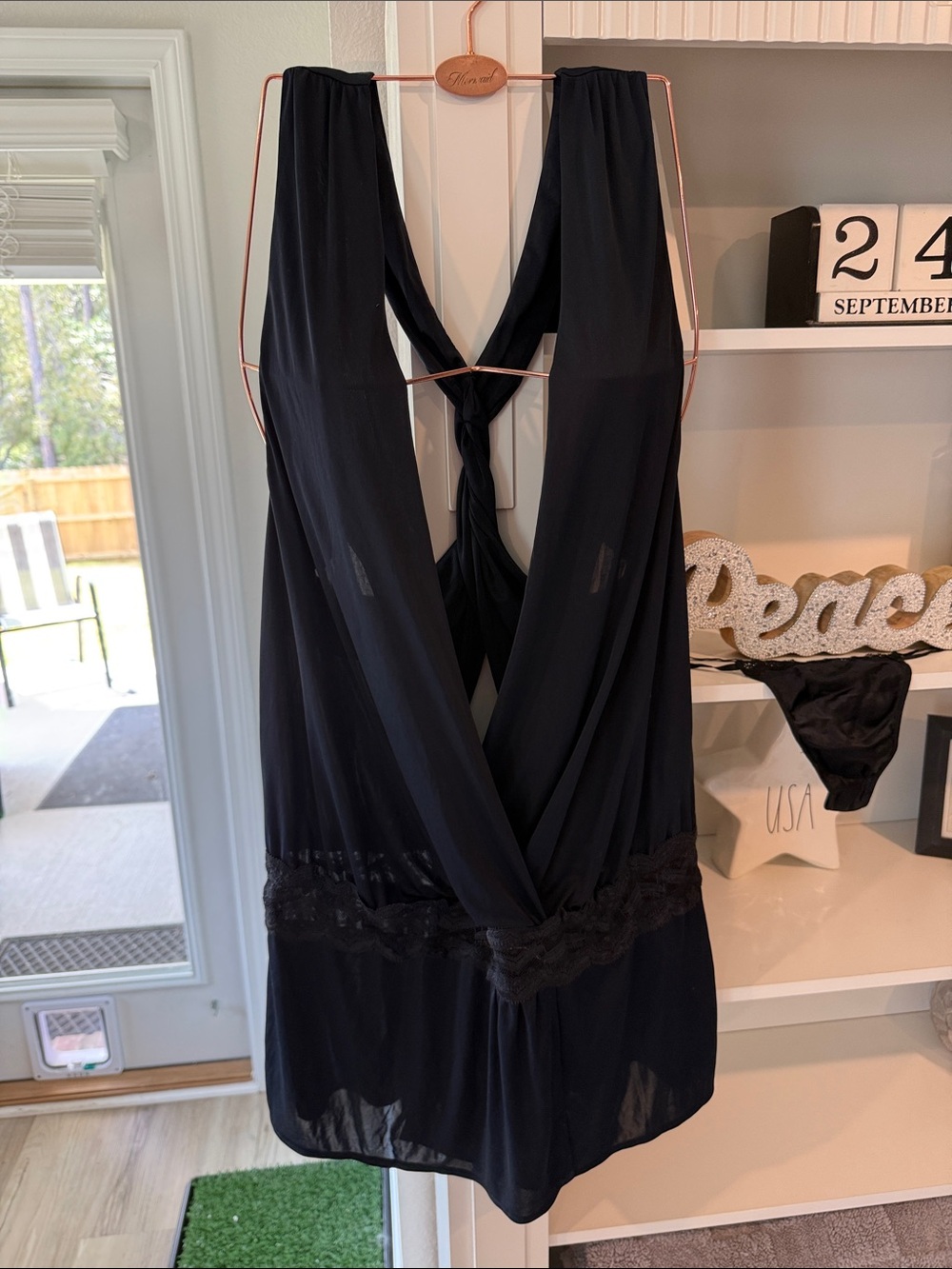 Sheer Black Lace Trim Victorias Secret- Women’s Intimates